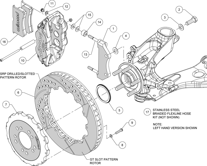 Wilwood 6 Piston 14" Rotor Front Big Brake Kit - Click Image to Close